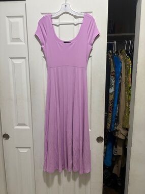 Hatch Lavender Scoop Neck Midi Dress